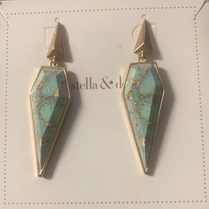 Stunning Stella & Dot Turquoise and Gold Statement Earrings